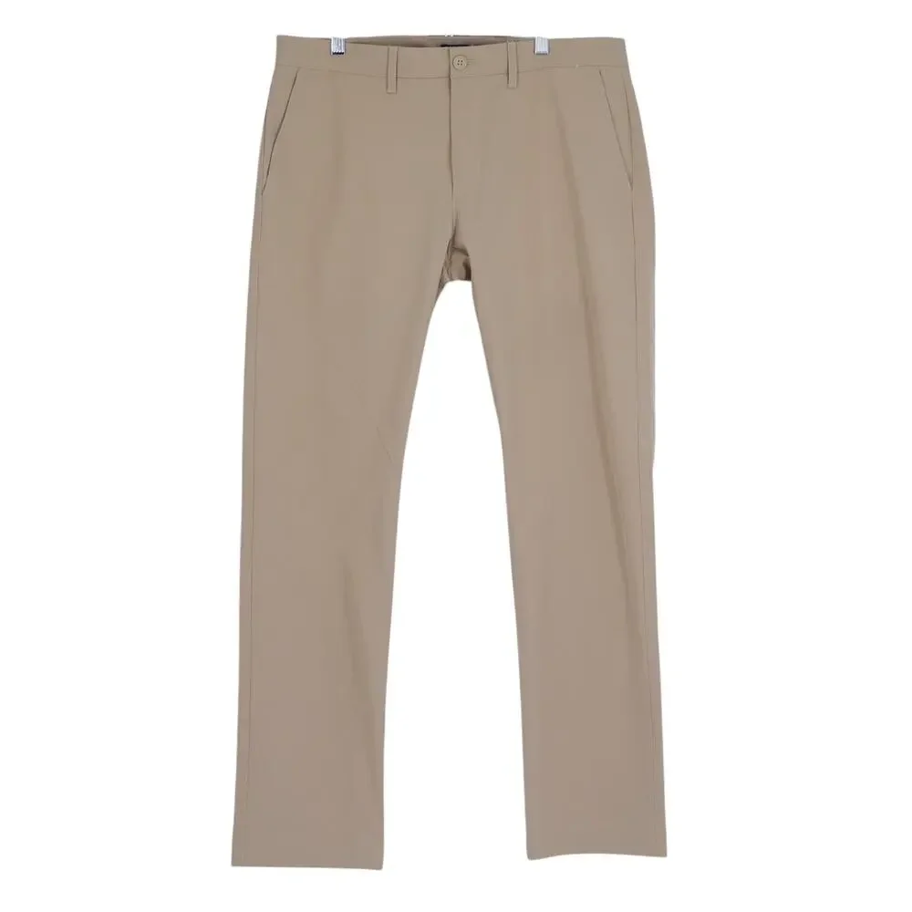 J. CREW Slim Fit Tech Chino Pants Dark Khaki Flex Zip Fly Mid Rise Men's 33X32